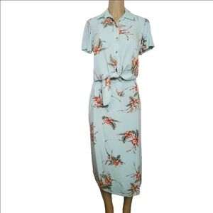 Notations Light Blue Floral Skirt Set